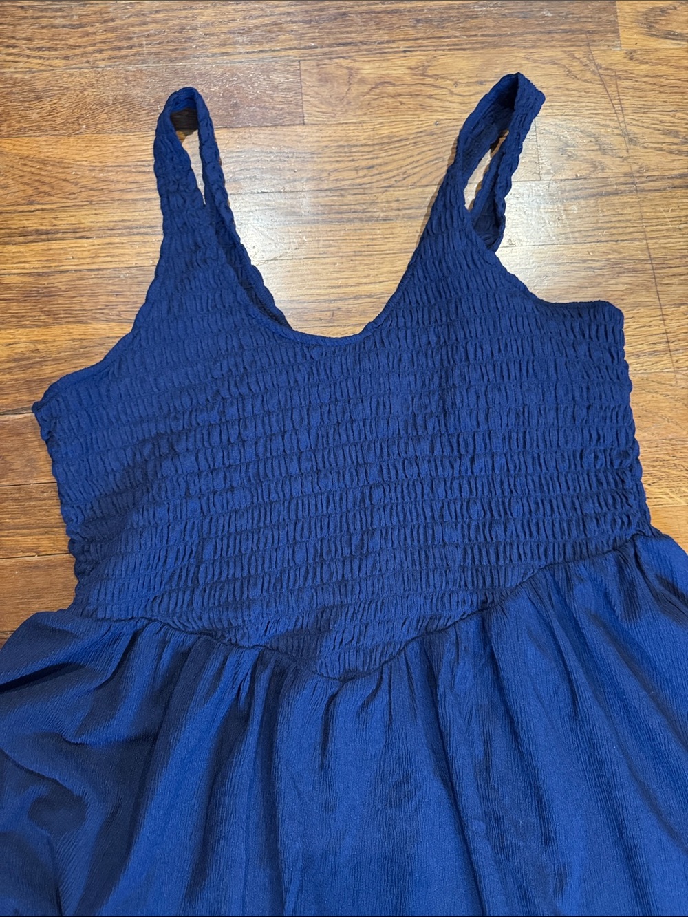 Old Navy Navy Blue Smocked Midi Tank Dress - Picture 2 of 3